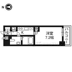 コスモフォーラム四条 1Kの間取図画像