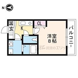 ブリランテ金閣 1Kの間取図画像