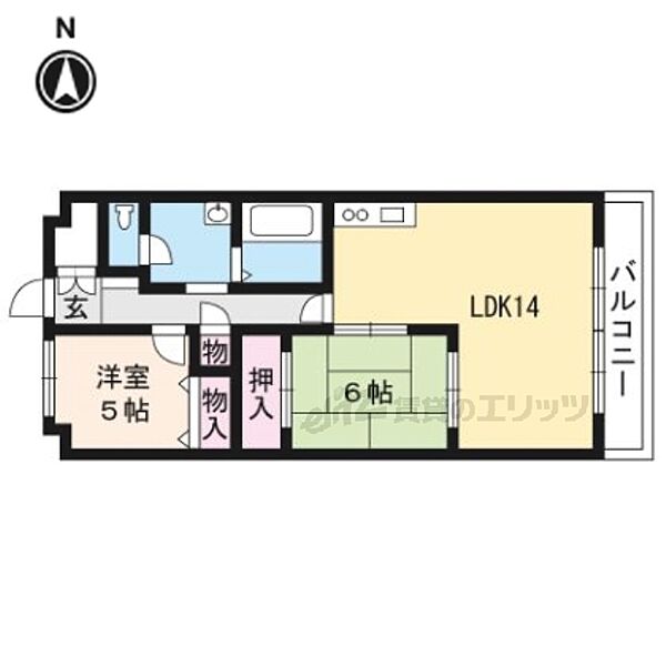 滋賀県栗東市霊仙寺6丁目(賃貸マンション2LDK・3階・60.50㎡)の写真 その2