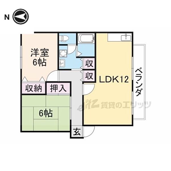 エルスールファミーユ 201｜滋賀県長浜市勝町(賃貸アパート2LDK・2階・53.71㎡)の写真 その2