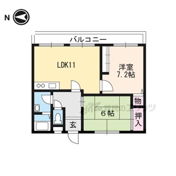 レイティー西大津3号館 506｜滋賀県大津市松山町(賃貸マンション2LDK・4階・55.32㎡)の写真 その2