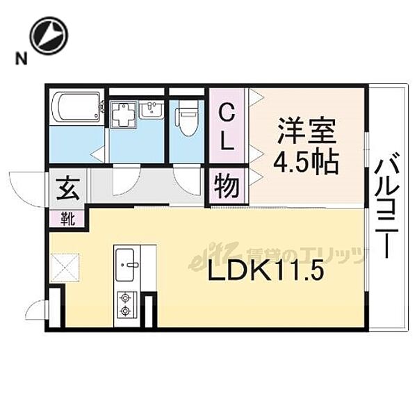 グラシューズコート 102｜滋賀県彦根市稲部町(賃貸アパート1LDK・1階・40.07㎡)の写真 その2