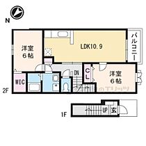 滋賀県東近江市五個荘石塚町（賃貸アパート2LDK・2階・57.21㎡） その2