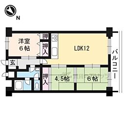 リバーヒルズ 4階3LDKの間取り