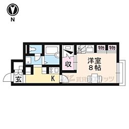 レオパレスWing日野 1Kの間取図画像