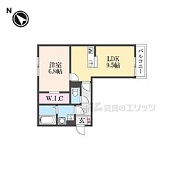 近江鉄道近江本線 水口石橋駅 徒歩4分の賃貸アパート 3階1LDKの間取り