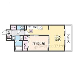 ラクーン守山 1階1LDKの間取り