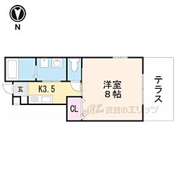近江鉄道近江本線 水口駅 徒歩37分の賃貸アパート 2階1Kの間取り