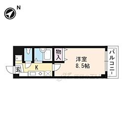 JR東海道・山陽本線 草津駅 徒歩10分の賃貸マンション 3階1Kの間取り