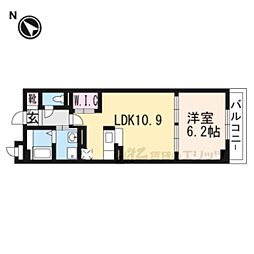 JR東海道・山陽本線 南草津駅 徒歩35分の賃貸マンション 1階1LDKの間取り