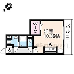 Ｂｅｌｌａ　ｖｉｓｔａ南草津 2階ワンルームの間取り