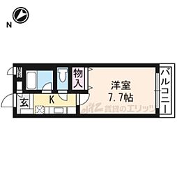 ハイツメイトク 2階1Kの間取り