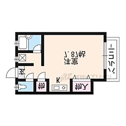 メゾン岩佐 1階1Kの間取り
