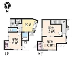 JR東海道・山陽本線 大津駅 徒歩7分の賃貸一戸建て 3DKの間取り