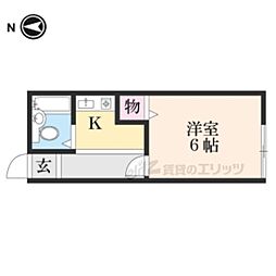 ワンルームハイツ湖南 1Kの間取図画像