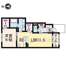 ベル・カーサB 1LDKの間取図画像