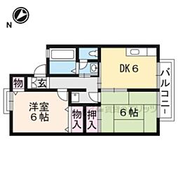 シャルム淡海 2DKの間取図画像