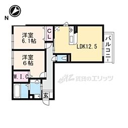 ルーチェ比叡 2LDKの間取図画像