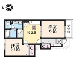 セレッソST1 2DKの間取図画像