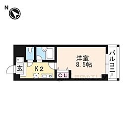 クローバーハイツ3 1Kの間取図画像
