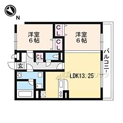 クレストブルー 2LDKの間取図画像