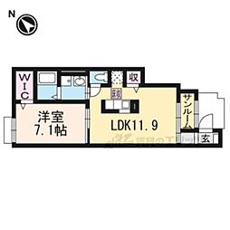雅楽 1LDKの間取図画像