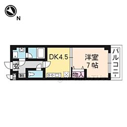 ヴェルジュ南草津 1DKの間取図画像