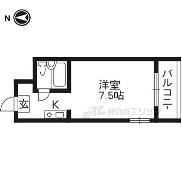 京都府京都市右京区西京極北裏町(賃貸マンション1K・3階・20.15㎡)の写真 その2