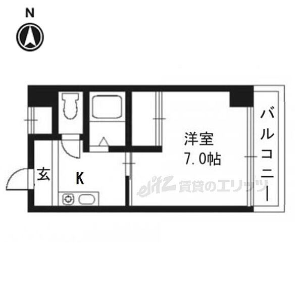 第7レジデンス春田 712｜京都府京都市西京区大枝沓掛町(賃貸マンション1K・地下1階・21.87㎡)の写真 その2