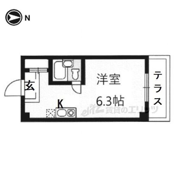 ウエストアベニュー 102｜京都府京都市西京区大枝沓掛町(賃貸マンション1K・1階・18.00㎡)の写真 その2