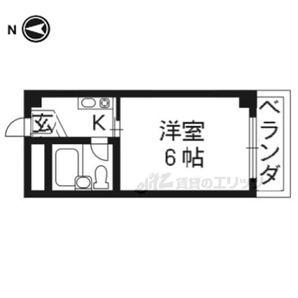 御池ハイツ 208｜京都府京都市右京区山ノ内大町(賃貸マンション1K・2階・15.39㎡)の写真 その2