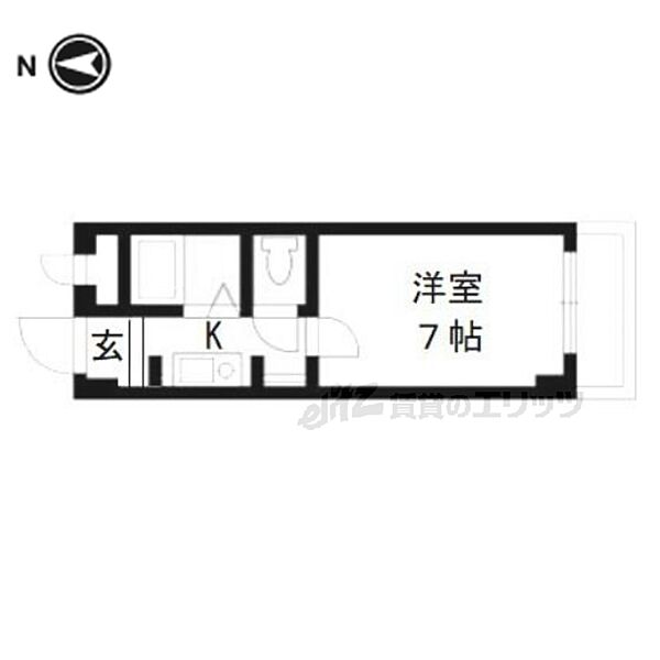 京都府京都市右京区西京極殿田町(賃貸マンション1K・5階・20.00㎡)の写真 その2