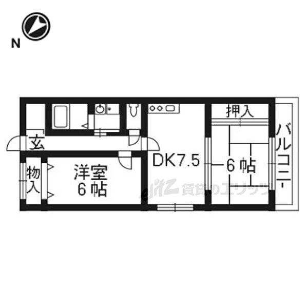 第一ファラオ 110｜京都府向日市寺戸町西田中瀬(賃貸マンション2DK・1階・48.30㎡)の写真 その2