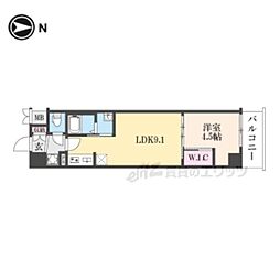 スワンズ京都東寺ガーデン 1LDKの間取図画像