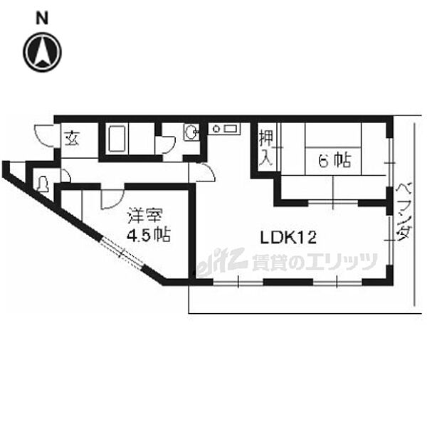 京都府京都市右京区嵯峨広沢御所ノ内町(賃貸マンション2LDK・2階・66.30㎡)の写真 その2