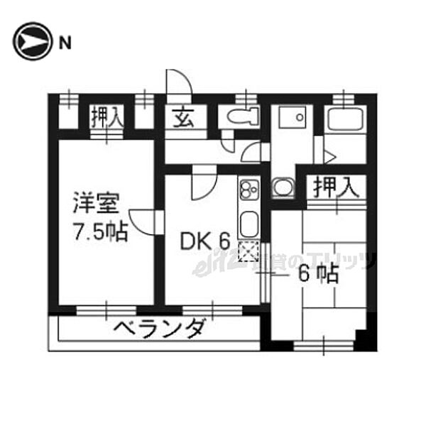 ＤＡＫＯＴＡ　ＨＯＵＳＥ 202｜京都府京都市西京区大枝沓掛町(賃貸マンション2DK・2階・46.98㎡)の写真 その2