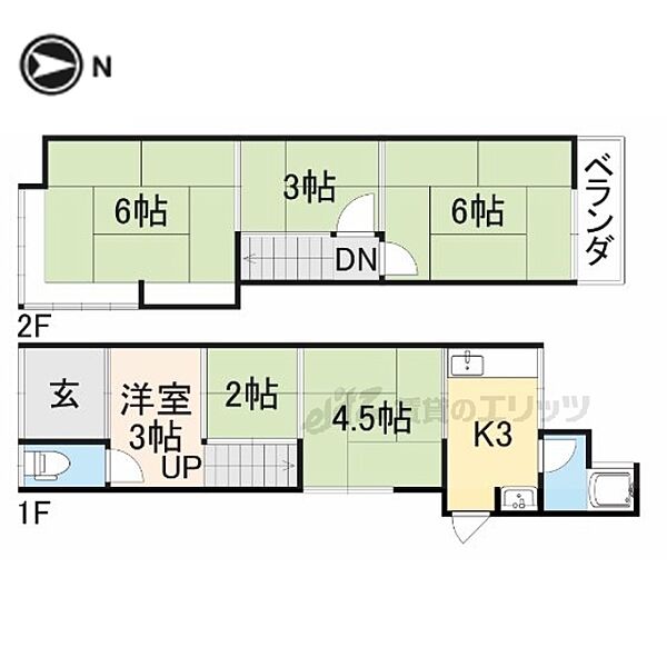 西京極堤外町18-6貸家 ｜京都府京都市右京区西京極堤外町(賃貸一戸建6K・1階・39.85㎡)の写真 その2