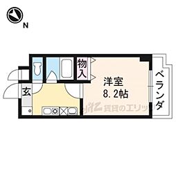 レ・ゼフィール 5階1Kの間取り