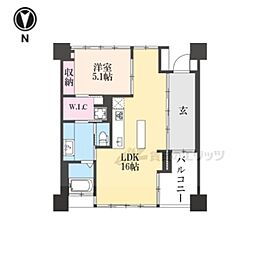 JR東海道・山陽本線 西大路駅 徒歩13分の賃貸マンション 8階1LDKの間取り