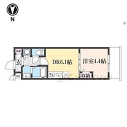 ベラジオワールドアイ京都円町 1階1DKの間取り