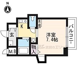 ＫＤＸレジデンス西院 7階1Kの間取り