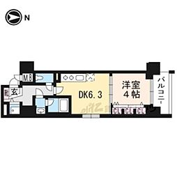 ベラジオ京都梅小路 4階1DKの間取り