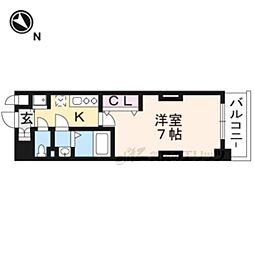 JR東海道・山陽本線 西大路駅 徒歩10分の賃貸マンション 3階1Kの間取り