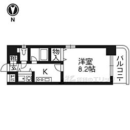 JR東海道・山陽本線 西大路駅 徒歩3分の賃貸マンション 8階1Kの間取り