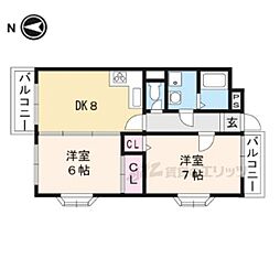 プレミエールクラーテ 5階2LDKの間取り