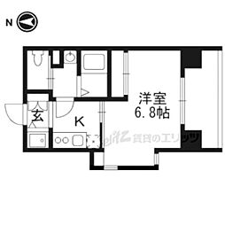 JR東海道・山陽本線 西大路駅 徒歩7分の賃貸マンション 7階1Kの間取り