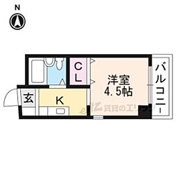 ＯＫマンション 3階1Kの間取り
