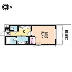 サクシード上鳥羽 1階1Kの間取り