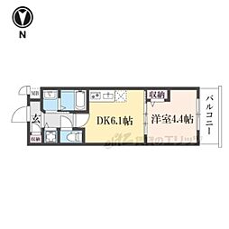 ベラジオワールドアイ京都円町 1DKの間取図画像