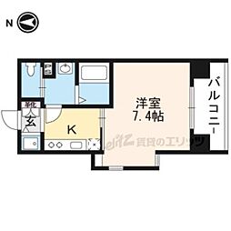 アクアプレイス京都洛南3 1Kの間取図画像